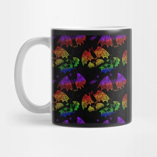 Rainbow Lace Bats on Black Mug